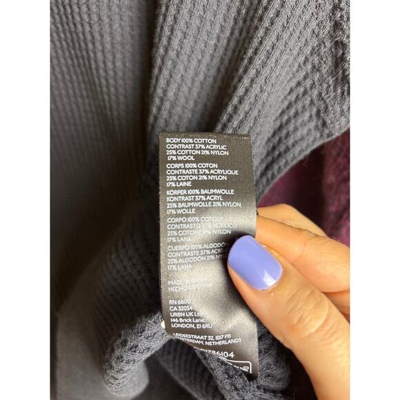 Free People We the Free Waffle Knit Sweater Fitted Women's Size Med - Picture 7 of 7